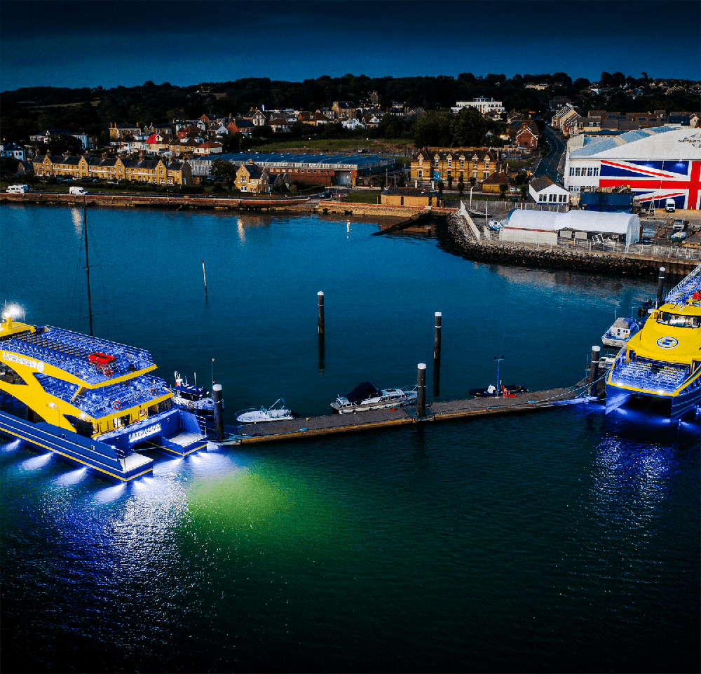 ferry with lighting