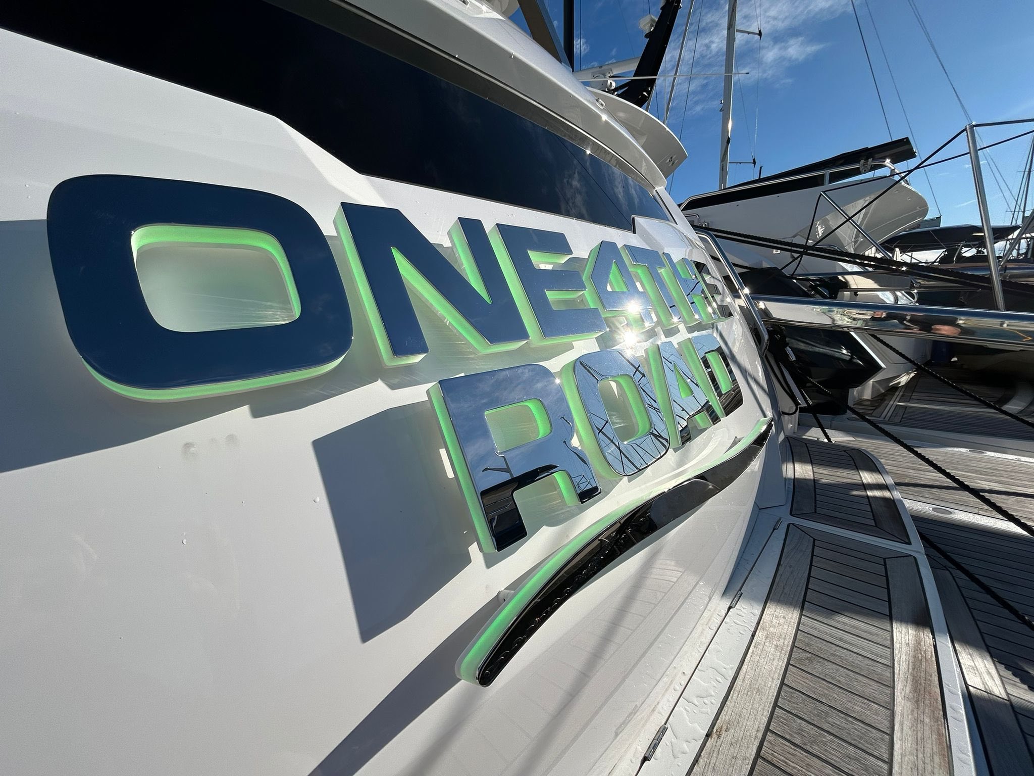 One 4 The Road LED illuminated yacht lettering