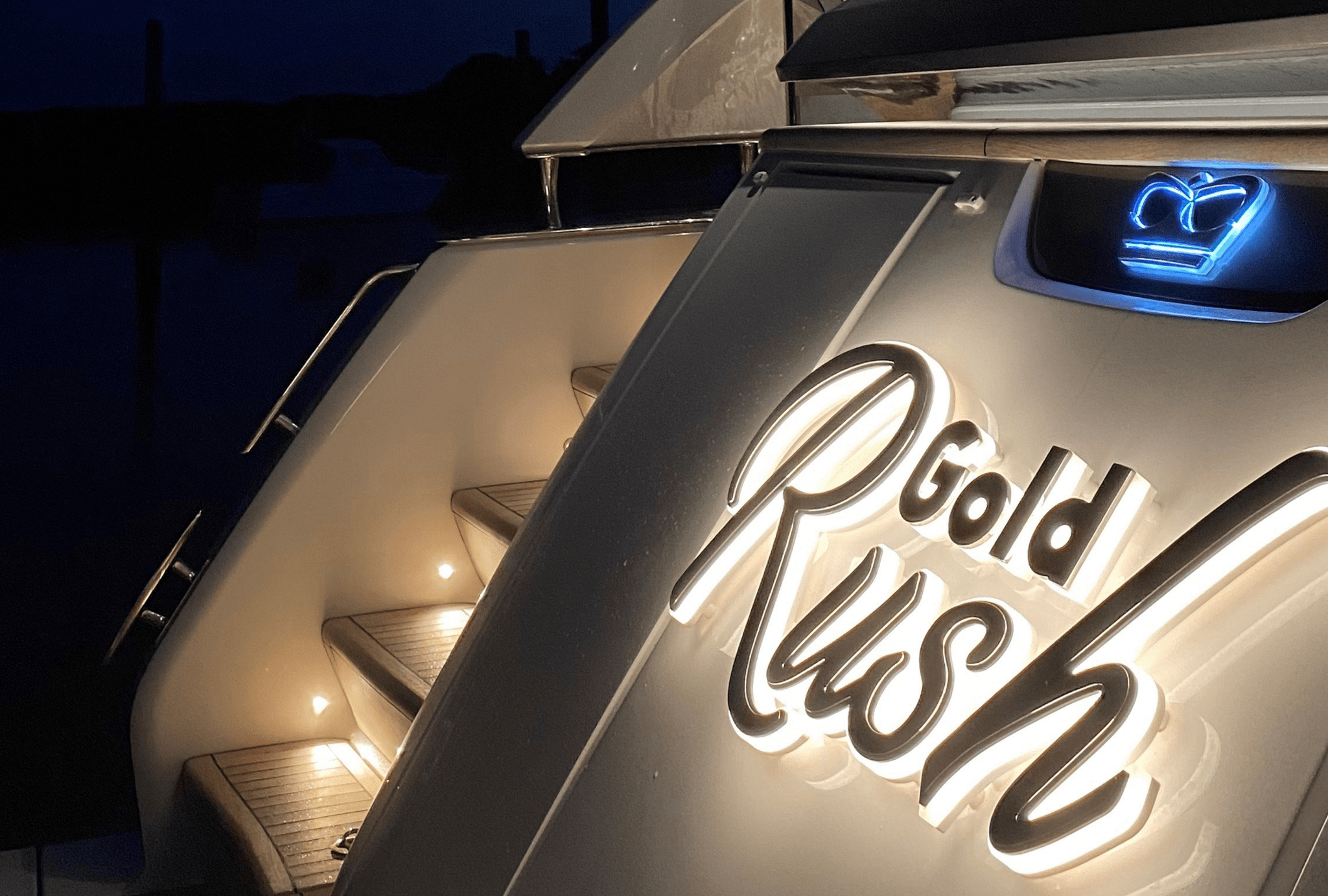 Gold Rush brushed stainless steel yacht sign